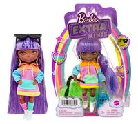 Barbie Extra Minis Doll (5.5 In) Wearing Color-Block Hoodie Dress & Boots