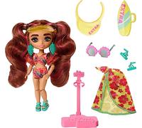 Barbie Extra Minis Travel Doll with Beach Fashion, Barbie Extra Fly Small Doll, Tropical Outfit with Accessories, HPB18