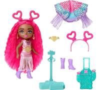 Barbie Extra Minis Travel Doll With Desert Fashion, Extra Fly Small Doll, Fringe-Trimmed Outfit With Accessories, HPB19