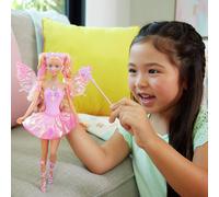 Mattel Barbie Fairy Doll with Toy Wand & Fashion Accessories, Fantasy Theme with Color-Change Fun on Wings & Outfit, JCP76