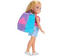 BARBIE Family & Friends Cupcake Baking Backpack Blonde Chelsea Doll, Wearable Backpack with Baking Play Pieces, JBF46