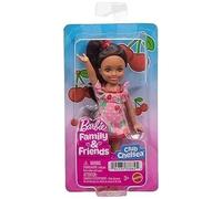 Barbie Club Chelsea Small Doll, 6-Inch Lula with Brunette Hair Wearing Removable Cherry-Print Dress & Sandals, JJB35