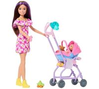 Barbie Skipper Babysitters Inc. Playset with Brunette Doll, Blonde Baby Doll, Stroller with Removable Car Seat & 7 Accessories, JJB42