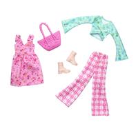Barbie Fashion 2-Pack: Flower Dress & Pants Outfit Set for Dolls, 3+