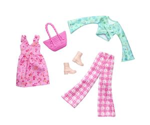 Barbie Fashion 2-Pack: Flower Dress & Pants Outfit Set for Dolls, 3+