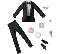 Barbie Fashion Pack: Bridal Outfit for Ken Doll with Tuxedo, Shoes, Watch, Gift, Wedding Cake with Tray & Bouquet, Gift for Kids 3 to 8 Years Old,White