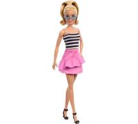 Barbie Fashionista Doll Blonde with Striped Top Pink Skirt 65th Anniversary