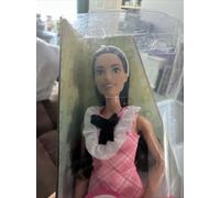 Barbie Fashionistas Doll #209 with Black Hair Wearing a Pink Plaid Dress S23
