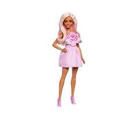 Barbie Fashionistas Doll #238 In Strapless Rose Dress, Pink Hair With Barrette Accessory One Colour