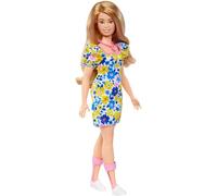 Barbie Fashionistas Doll # Age 3+ 208, Barbie Doll with Down Syndrome Wearing Floral Dress, Created in Partnership with the National Down Syndrome Society, HJT05