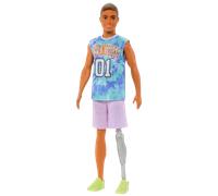 Barbie Fashionistas Ken Fashion Doll #212 with Prosthetic Leg, Los Angeles Jersey, Purple Shorts & Sneakers