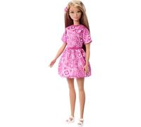 Barbie Fashionistas Style Doll #249 with Blonde Hair, Wearing Pink Paisley Skirt, Pink Paisley Shirt, White Platform Sandals, JJN62