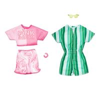 Barbie Fashions Doll Clothes and Accessories Set 2-Pack for Barbie and Ken Dolls with 2 Complete Outfits