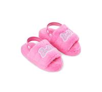 Barbie Women's Fluffy Slippers, Comfy Mule House Shoes - Cosy Gifts for Her (Pink, 6 UK)