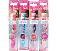 Barbie Flashing Toothbrush for Kids with 1 Minute Flashing Light, Soft Rounded Bristles, and Comfortable Handle Grip for Children Ages 3+