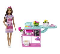 Barbie Florist Doll & Playset Flower-Making Station with Molds 3 Dough Colors & Accessories Brunette Fashion Doll