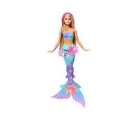 Barbie Mermaid Toy Dolls with Surprise Magic Blooming Flowers Feature, Ombre Tails, Pearl Headband Accessory & Long Blonde Hair with Pink Highlights, JDM72