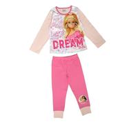 Barbie, Girls 2 Piece Pyjamas Set Featuring Living The Dream, Pink, Age 3-4 Years