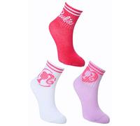 Barbie Girls 3 Pairs Cotton Socks (23, 26, Rose), rose, 23-26