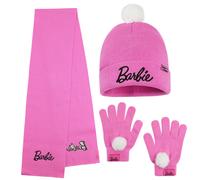 Barbie Girls 3 Piece Winter Set Hat Scarf Gloves Soft Stretchy Warm Accessories
