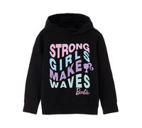 Barbie Girls Hoodie | Black Strong Girls Make Waves Graphic Hooded Sweatshirt | Retro Long Sleeve Fashion Hoody | Graphic Hoodie for Kids | Doll Movie Merchandise Gift for Children & Teens