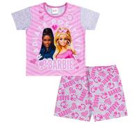 Barbie Girls Cotton Short Pyjamas | Comfortable Stylish Sleepwear Nightwear Set | Breathable Pjs for Girls 7-8 Years Grey