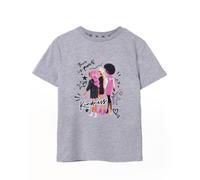 Barbie Girl's Doodle Group Pose Short Sleeved T-Shirt | Girls Grey Marl | Officially Licensed Merch | Size: 9-10 Years Barbie Grey 9-10 Years