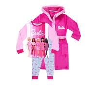 Barbie Girls Dressing Gown And Pyjamas Set Pink 5-6 Years