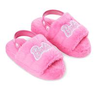 Barbie Girls Fluffy Slippers, Comfy Mule House Shoes - Gifts for Girls (Pink, 12 UK)