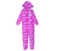 Barbie, Girls Hooded Onesie, Kids Fleece Pyjamas, Pink, Age 5-14 Years