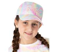 Barbie Cap for Girls | Adjustable Multicoloured Tie Dye Snapback Hat for Kids & Teens | Embroidered Classic Logo Curved Brim Cap Headwear, Soft Crown with Peak | Movie Doll Merchandise Gift for Her