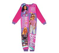 Barbie Girls Onesie | Pink All in One Sleepsuit Pyjamas For Kids | Together We Shine Character Bodysuit PJs | Focus on the Good Doll Fashion | Classic Logo Pyjama Loungewear Gift for Children