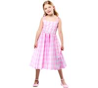 (7-8 Years, Pink/White) Barbie Girls Perfect Day Costume Dress