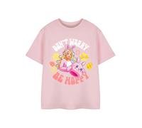 Barbie Girls Pink Short-Sleeved T-Shirt | Don't Worry Be Hoppy Graphic Tee | Casual Cartoon Top for Kids | Easter-Themed Apparel | Fun Everyday Wear - 9-10 Years