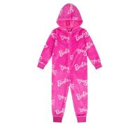 Barbie Girls Pink Fleece Sleepsuit Kids Childrens Onesie