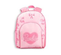 Barbie Girls Pink Heart Backpack | Zip-Up School Bag with Front Pocket & Padded Straps | Graphic Bow Rucksack for Back to School & Daily Use | Kids Character Bag Merch