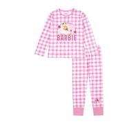 Barbie Girls Pyjamas | 100% Cotton Pjs for Girls | Long Pyjamas | Doll Gifts Clothes Official Merchandise (UK, Ages 9-10, Regular, Pink Check)