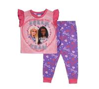 Barbie Girls Pyjamas Frilly Top and Long Trousers Kids Pjs Nightwear 2-3 Years Pink