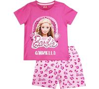 Barbie Girls Short Pyjamas Personalised Name PJs Character Nightwear (Personalised Barbie Shorty, 5-6 Years)