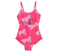 Barbie Girls Swimming Costume Kids Pink One Piece Swimsuit Beach Pool Swimwear