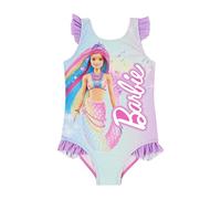 Barbie Girls Swimsuit, One Piece Swimming Costume, Girls Swim Wear, Official Merchandise (UK, Age, 9 Years, 10 Years, Regular, Green/Lilac)