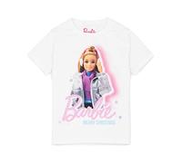 Barbie Girls T-Shirt in White | Merry Christmas Graphic Tee for Children | Cute Seasonal Winter Fashion Short Sleeve Lightweight Top | Festive Holiday Fun Cute Merchandise Gift for Her