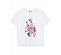 Barbie Girls T-Shirt in White | Doodle Sketch Pose Graphic Tee for Kids | Short-Sleeved Retro Fashion Top | Doll Tshirt Movie Merchandise Gift for Children & Graphic Teens