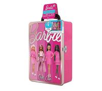 Barbie Glam Metal Wardrobe Trunk Case - Stylish Storage for 4 Dolls Pink