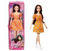 Barbie GRB52 Fashionistas Doll with Polka Dot Off-the-Shoulder Dress, Toy for Kids 3 to 8 Years Old, 30.48 cm*6.35 cm*8.89 cm
