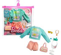 Barbie GRD59 Storytelling Fashion Pack Inspired by Roxy: Sweatshirt with Roxy Graphic, Orange Shorts & 7 Beach-Themed Accessories for dolls, Gift for 3 to 8 Year Olds, Multicolor, 12.0 cm*0.5 cm*8.0 cm