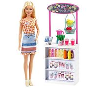 Barbie GRN75 Smoothie Bar Playset with Blonde Doll, Smoothie Bar & 10 Accessories, Multicolor, 30.5 cm*5.8 cm*12.7 cm
