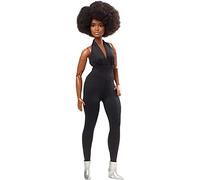 Barbie GTD91 Signature Looks Doll (Curvy, Brunette) Fully Posable Fashion Doll Wearing Black Jumpsuit, Gift for Collectors, Multicolor, 30.0 cm*5.0 cm*10.0 cm