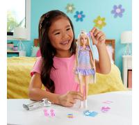 Barbie Fun & Fancy Doll & Accessories, Blonde Fashion Doll with Extra-Long Hair & 2 Looks, Including Silver Metallic Dress & Hair Extension, JCT72