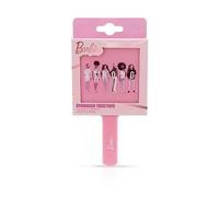 Barbie Hand Held Mirror - Small Cosmetic Travel Mirror with Gold Detail - Compact Vanity Mirror - Pink - Official Merchandise